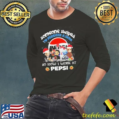 Baby horror santa someone swiped my reindeer sleigh so now I work at pepsi christmas shirt