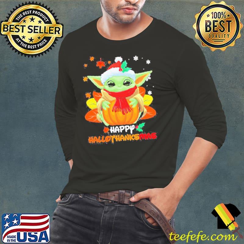 Baby Yoda Hug happy hallothanksmas s Long Sleeve Tee Baby Yoda Hug happy hallothanksmas s Long Sleeve Tee