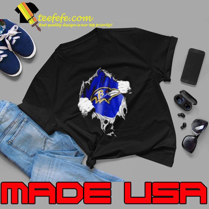 Blood Inside Torn Baltimore Ravens Shirt