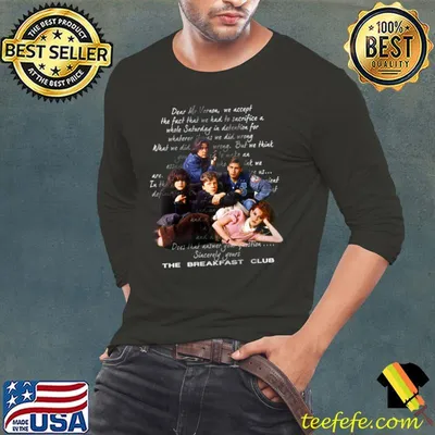Breakfast Club Letter Black Adult Five high school students T-Shirt