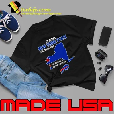 Buffalo Bills Official New York State Football Map Pro Football 2023 Shirt