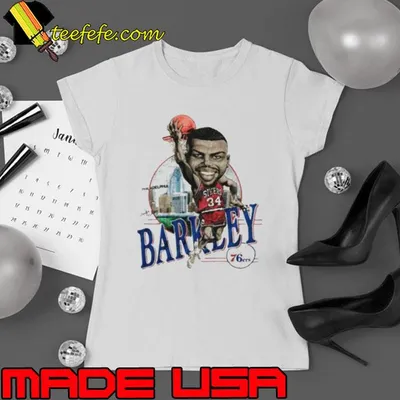 Charles Barkley Philadelphia 76ers caricature 80s shirt