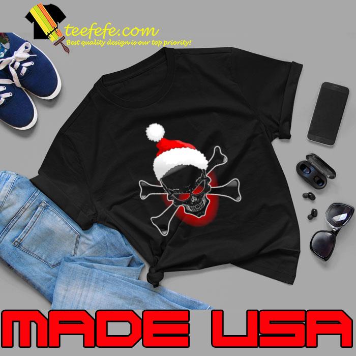Christmas Evil Santa Black Skull shirt