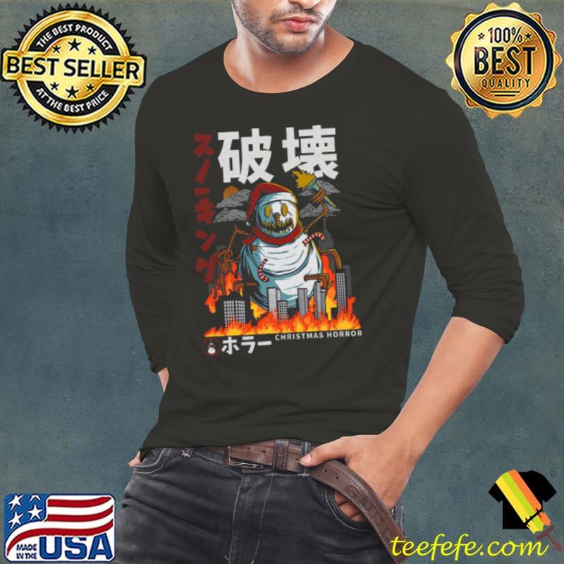 Christmas Horror Movies Terrifying Snow Monster s Long Sleeve Tee Christmas Horror Movies Terrifying Snow Monster s Long Sleeve Tee