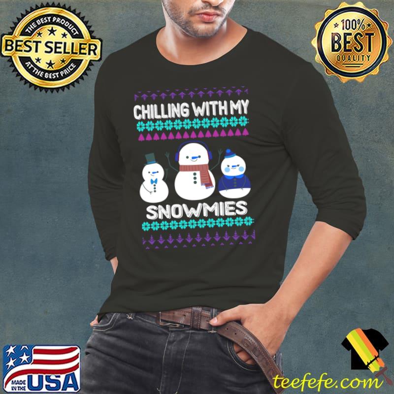 Christmas Snowmies Sweat Merry Xmas T-Shirt Long Sleeve Tee Christmas Snowmies Sweat Merry Xmas T-Shirt Long Sleeve Tee