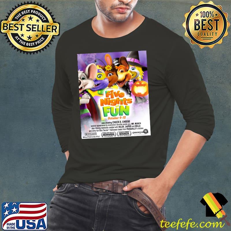 Chuck E Cheese Five Nights Of Fun FNAF Parody Event Shirt