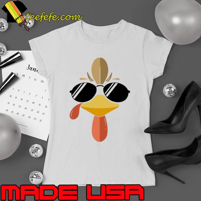 Cool Turkey Face Thanksgiving Shirt Ladies tee Cool Turkey Face Thanksgiving Shirt Ladies tee