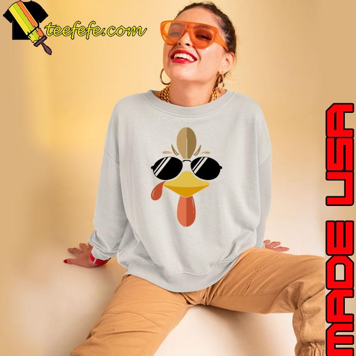 Cool Turkey Face Thanksgiving Shirt