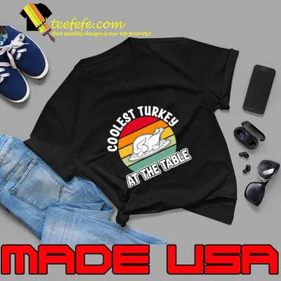 Coolest Turkey At The Table Vintage Sunset T-Shirt