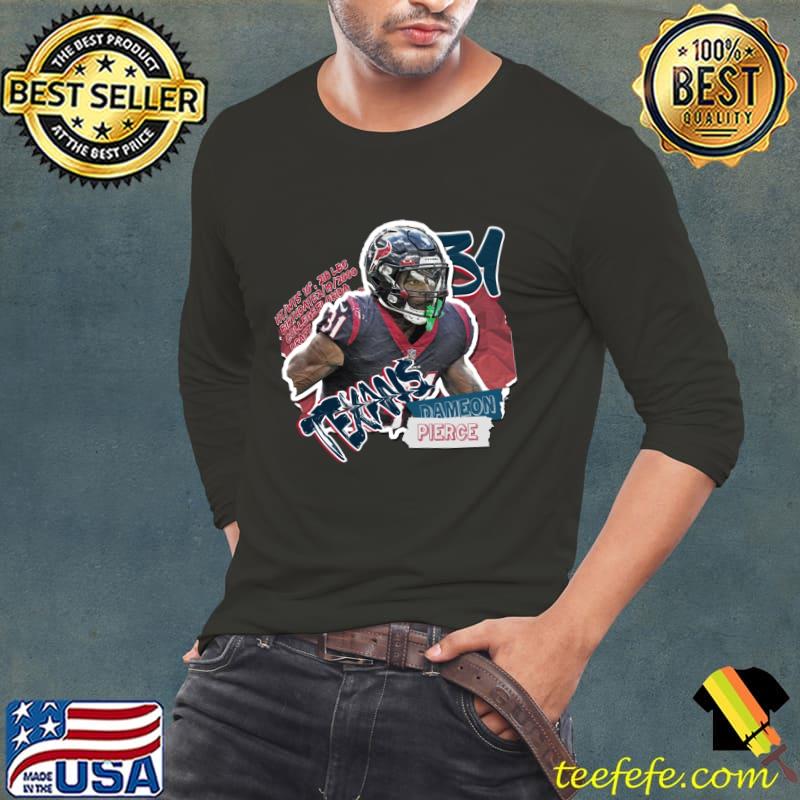 Dameon Pierce American football running back for the Houston Texans NFL T-Shirt Long Sleeve Tee Dameon Pierce American football running back for the Houston Texans NFL T-Shirt Long Sleeve Tee
