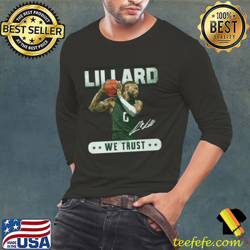Damian Lillard Milwaukee We Trust Stars Signature Player Basketball T-Shirt Long Sleeve Tee Damian Lillard Milwaukee We Trust Stars Signature Player Basketball T-Shirt Long Sleeve Tee