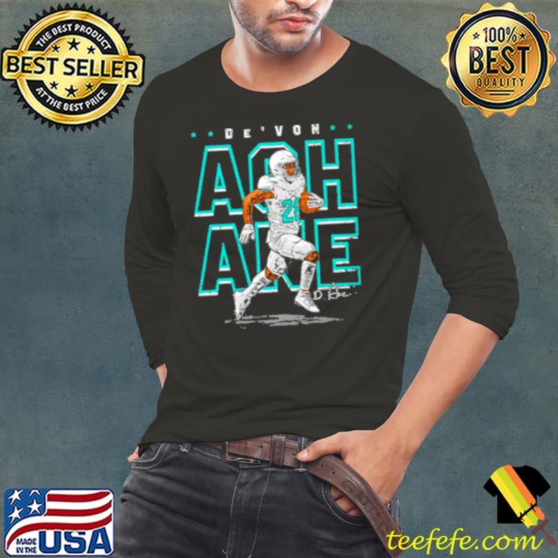 De’Von Achane Miami Player name football s Long Sleeve Tee De’Von Achane Miami Player name football s Long Sleeve Tee