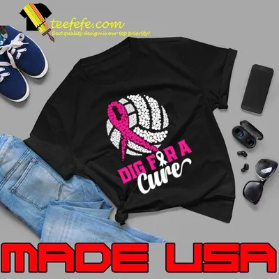 Dig For A Cure Breast Cancer Awareness Volleyball Pink out T-Shirt
