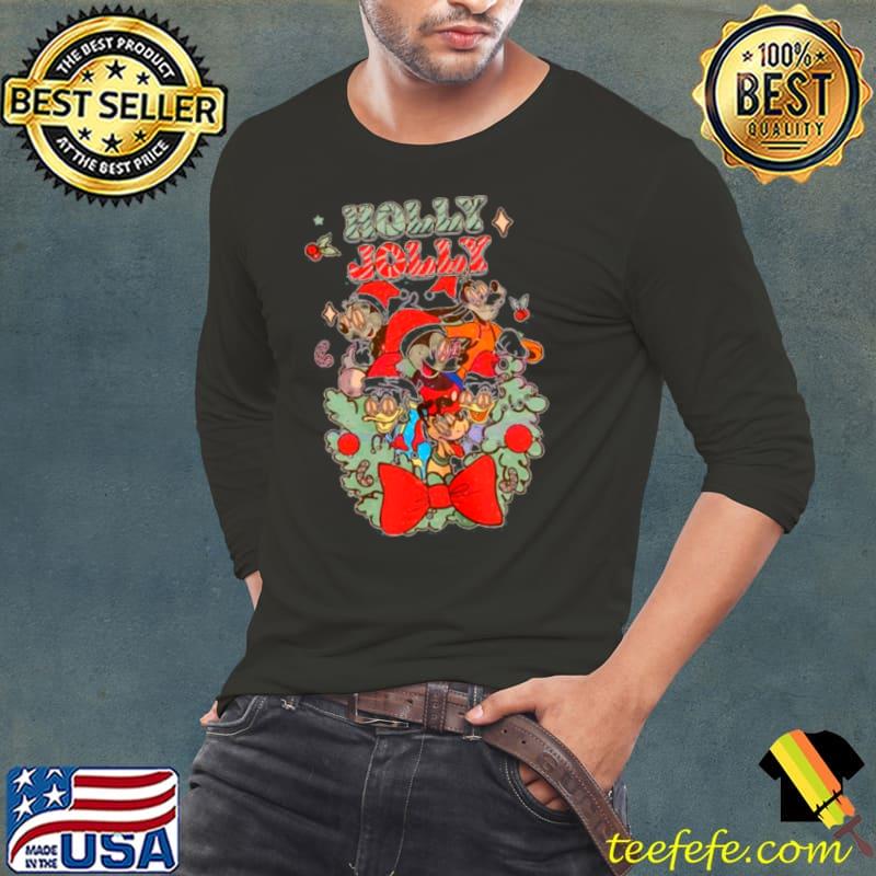 Disney mickey holly jolly Christmas wreath shirt