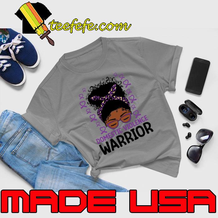 Domestic Violence Warrior Messy Bun Hair Leopard Ribbon T-Shirt Unisex Domestic Violence Warrior Messy Bun Hair Leopard Ribbon T-Shirt Unisex