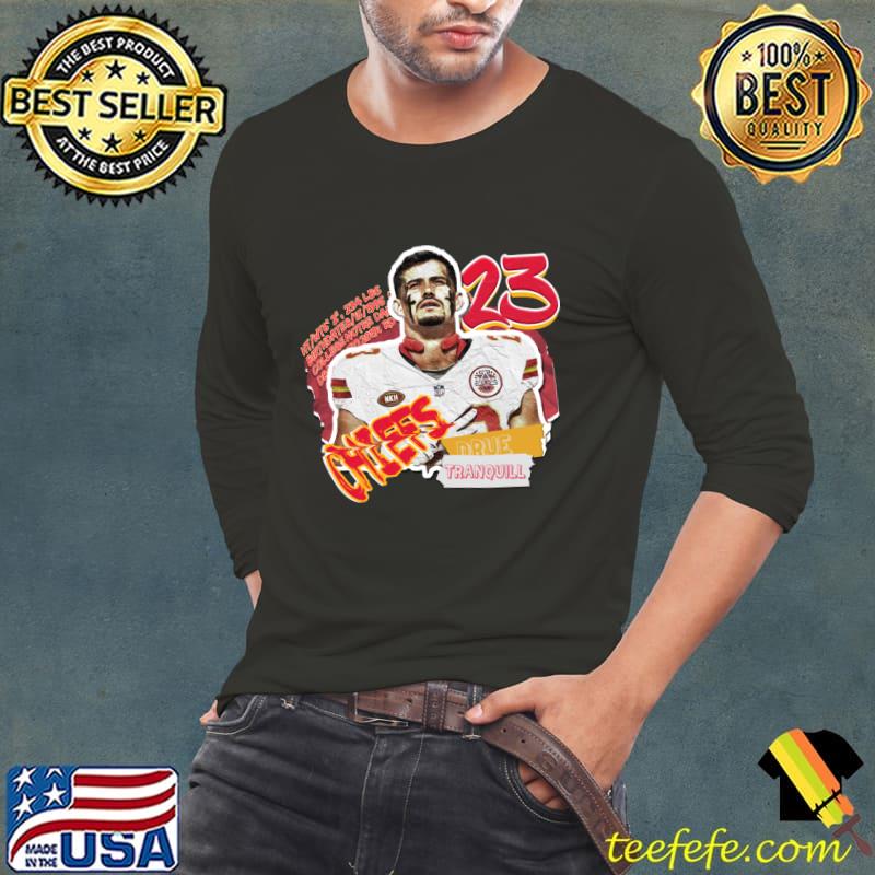 Drue Tranquill American football linebacker for the Kansas City Chiefs NFL T-Shirt Drue Tranquill American football linebacker for the Kansas City Chiefs NFL T-Shirt