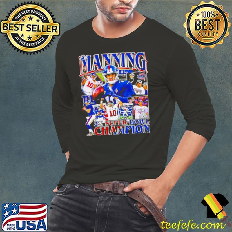 Eli Manning New York Giants 2x Super Bowl Champion Football Logo Vintage 2023 Shirt Long Sleeve Tee Eli Manning New York Giants 2x Super Bowl Champion Football Logo Vintage 2023 Shirt Long Sleeve Tee