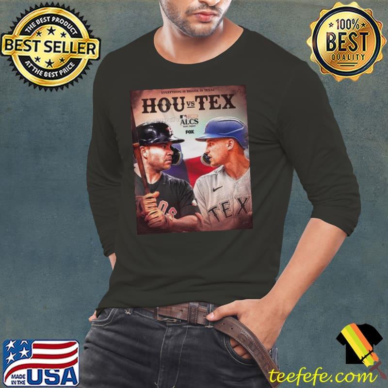 Everything Is Bigger In Texas Houston Astros Vs Texas Rangers Mlb 2023 Alcs In The Lone Star States Long Sleeve Tee Everything Is Bigger In Texas Houston Astros Vs Texas Rangers Mlb 2023 Alcs In The Lone Star States Long Sleeve Tee