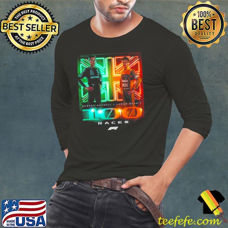 George Russell And Lando Norris 100 Race Starts F1 United States USGP Shirt Long Sleeve Tee George Russell And Lando Norris 100 Race Starts F1 United States USGP Shirt Long Sleeve Tee