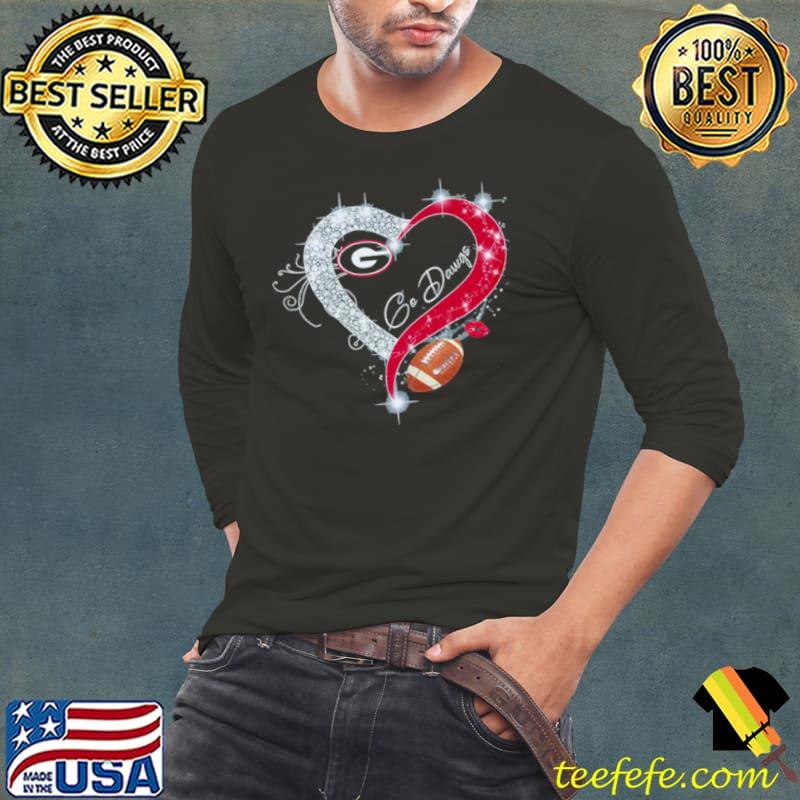 Georgia Bulldogs Go Dawgs love Heart Diamond 2023 Shirt Long Sleeve Tee Georgia Bulldogs Go Dawgs love Heart Diamond 2023 Shirt Long Sleeve Tee