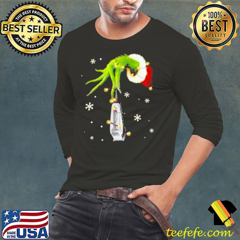 Grinch Hand Holding Hair Clipper Christmas Shirt Long Sleeve Tee Grinch Hand Holding Hair Clipper Christmas Shirt Long Sleeve Tee