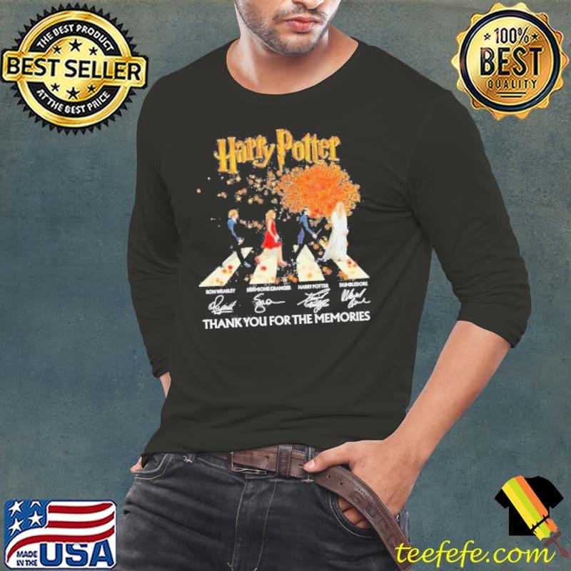 Harry Potter road signatures ron hermione dumbledore s Long Sleeve Tee Harry Potter road signatures ron hermione dumbledore s Long Sleeve Tee