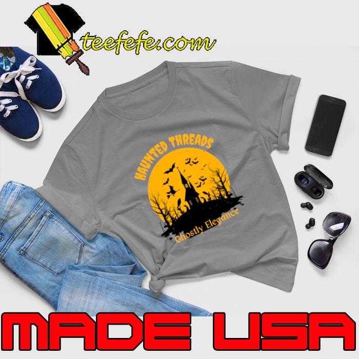 Haunted Threads Ghostly Elegance in the Shadows Moon Bats Halloween T-Shirt Unisex Haunted Threads Ghostly Elegance in the Shadows Moon Bats Halloween T-Shirt Unisex