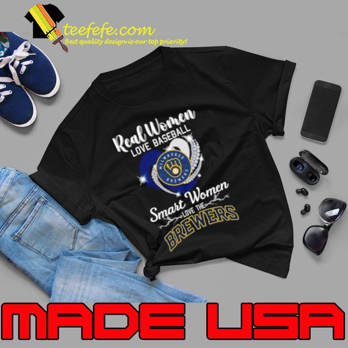 Heart Diamond Real Women Love Baseball Smart Women Love The Milwaukee Brewers 2023 shirt Heart Diamond Real Women Love Baseball Smart Women Love The Milwaukee Brewers 2023 shirt