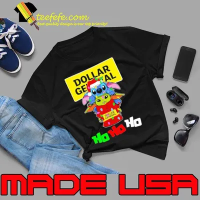 Ho ho ho lights Dollar general stitch yoda christmas shirt