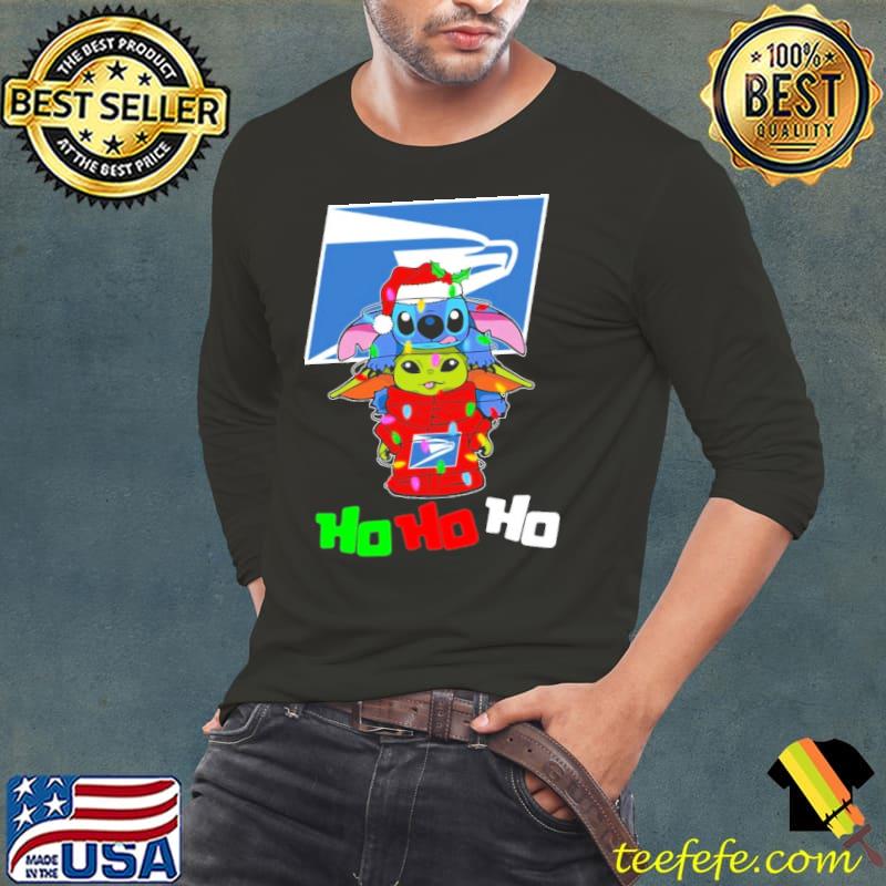 Ho ho ho USPS stitch yoda baby lights merry christmas s Long Sleeve Tee Ho ho ho USPS stitch yoda baby lights merry christmas s Long Sleeve Tee