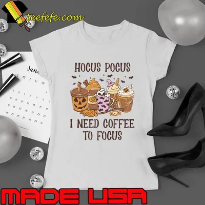Hocus Pocus I Need Coffee to Focus Bats Halloween T-Shirt