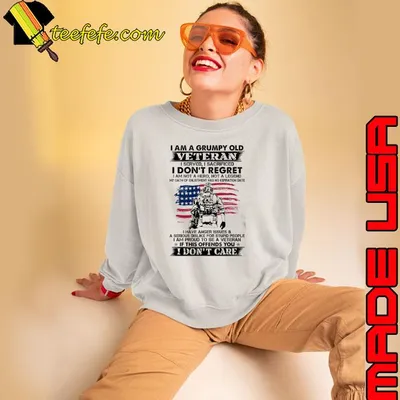 I am a grumpy old veteran don't regret am not a hero not a legend usa flag shirt