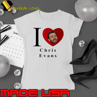 I love Chris Evans heart red shirt