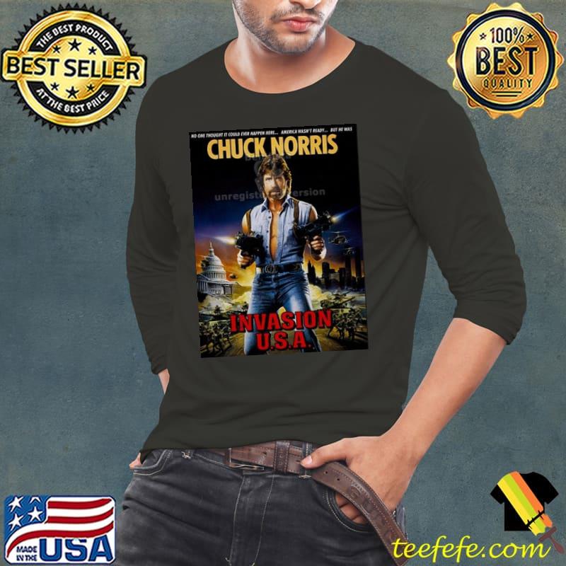 Invasion USA Custom Chuck Norris Movie Shirt Long Sleeve Tee Invasion USA Custom Chuck Norris Movie Shirt Long Sleeve Tee