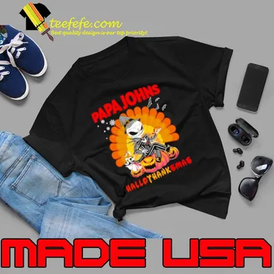 Jack Skellington Papa John HalloThanksMas Halloween shirt