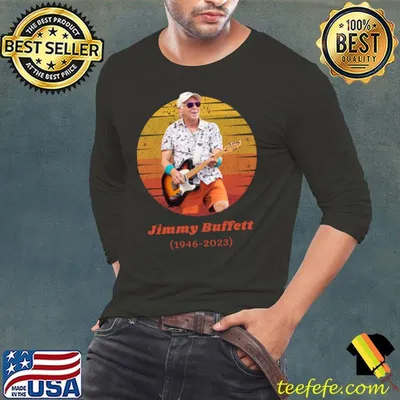Jimmy Buffett 1946 2023 Play Guitar American musician and singer vintage sunset T-Shirt