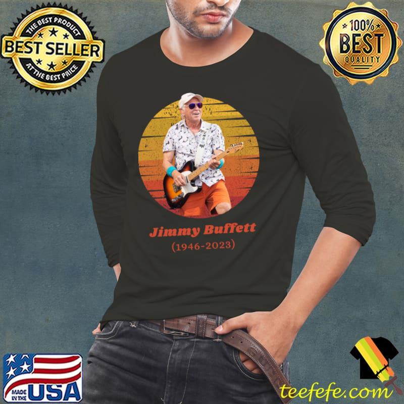 Jimmy Buffett 1946 2023 Play Guitar American musician and singer vintage sunset T-Shirt Jimmy Buffett 1946 2023 Play Guitar American musician and singer vintage sunset T-Shirt