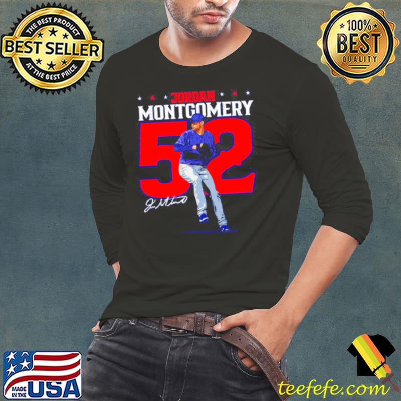 Jordan Montgomery 52 Texas Rangers signature s Long Sleeve Tee Jordan Montgomery 52 Texas Rangers signature s Long Sleeve Tee