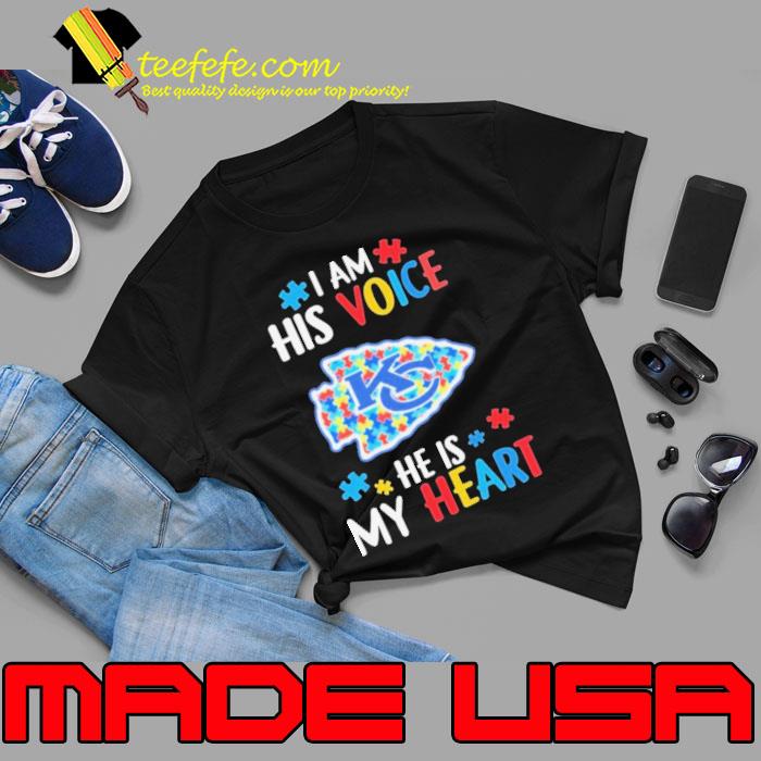 Kansas City Chiefs Autism Awareness I Am His Voice He Is My Heart 2023 Shirt Kansas City Chiefs Autism Awareness I Am His Voice He Is My Heart 2023 Shirt