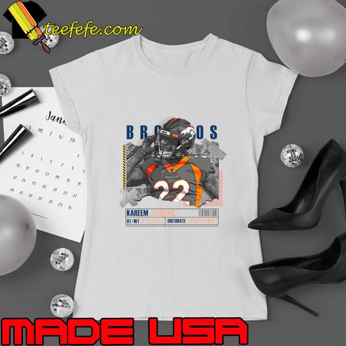 Kareem Jackson football safety for the Denver Broncos T-Shirt Ladies tee Kareem Jackson football safety for the Denver Broncos T-Shirt Ladies tee