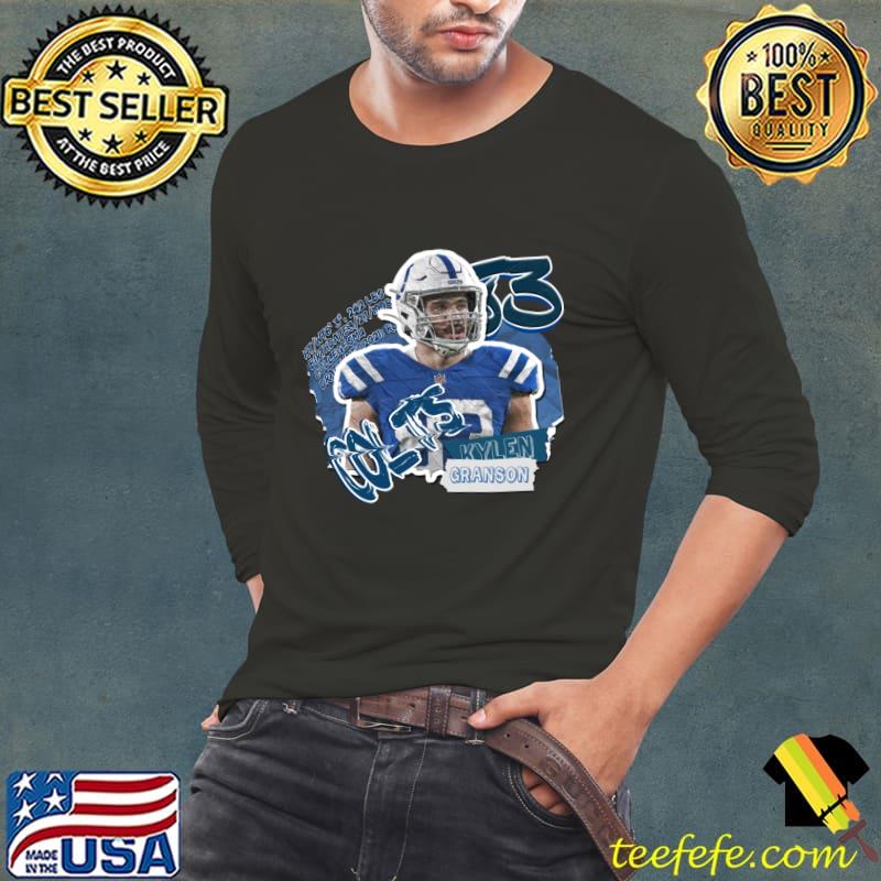 Kylen Granson American football tight end for the Indianapolis Colts NFL T-Shirt Long Sleeve Tee Kylen Granson American football tight end for the Indianapolis Colts NFL T-Shirt Long Sleeve Tee