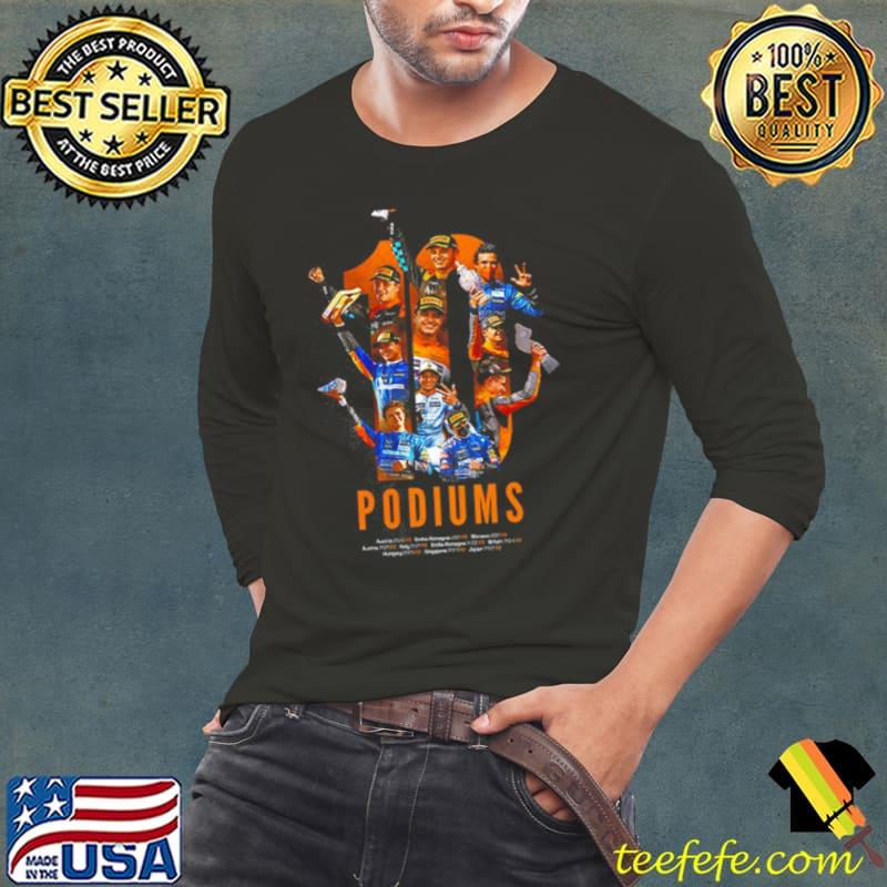 Lando Norris Ten And Counting Podiums McLaren F1 Shirt Long Sleeve Tee Lando Norris Ten And Counting Podiums McLaren F1 Shirt Long Sleeve Tee