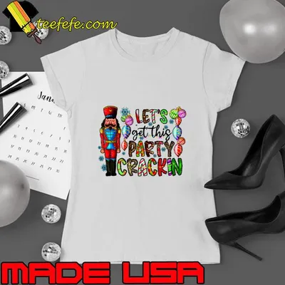 Let's Get This Party Crackin Christmas Clipart Leopard T-Shirt