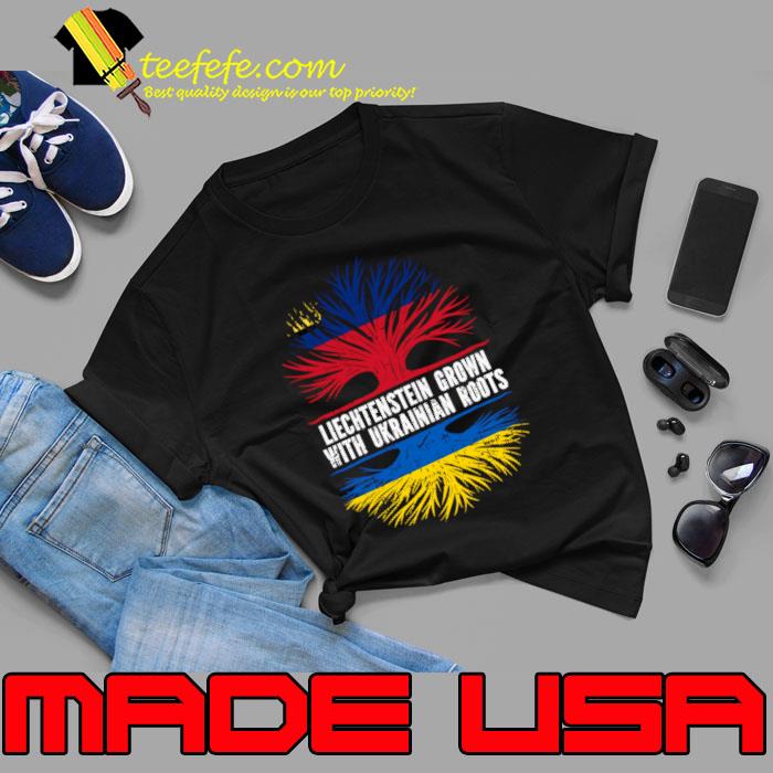 Liechtenstein Grown with Ukrainian Roots Flag T-Shirt Liechtenstein Grown with Ukrainian Roots Flag T-Shirt