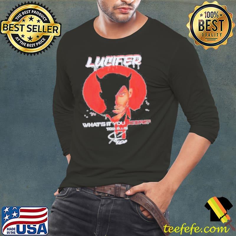 Lucifer what’s it you desire tom ellis signature s Long Sleeve Tee Lucifer what’s it you desire tom ellis signature s Long Sleeve Tee
