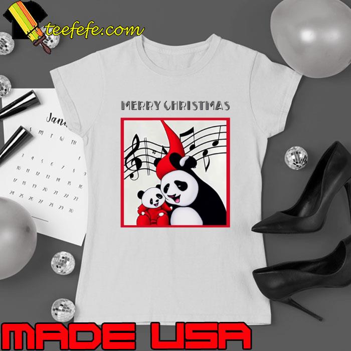 Mama Panda And Her Baby Merry Christmas s Ladies tee Mama Panda And Her Baby Merry Christmas s Ladies tee