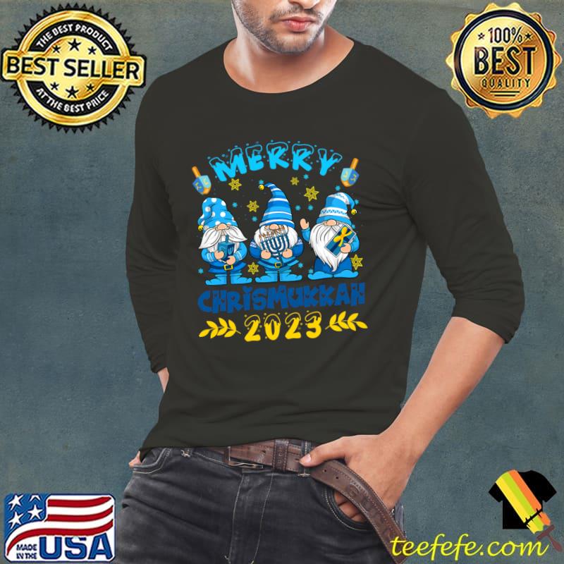Merry Chrismukkah Hanukkah Christmas Chanukah Three Gnome T-Shirt Long Sleeve Tee Merry Chrismukkah Hanukkah Christmas Chanukah Three Gnome T-Shirt Long Sleeve Tee