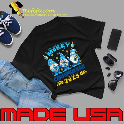 Merry Chrismukkah Hanukkah Christmas Chanukah Three Gnome T-Shirt