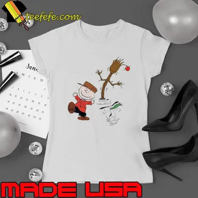 Merry xmas charlie brown and snoopy and groot shirt