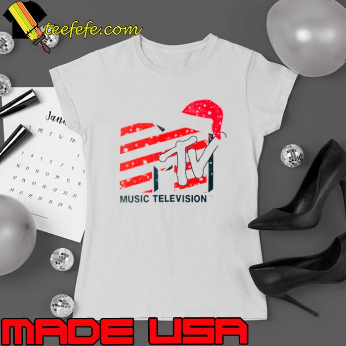 MTV Santa hat music television s Ladies tee MTV Santa hat music television s Ladies tee